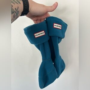 Hunter Teal Fleece Boot Liners Kids Large
